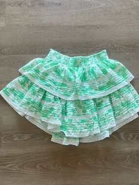 Tiered Ruffle Mini Skirt in Mint Floral